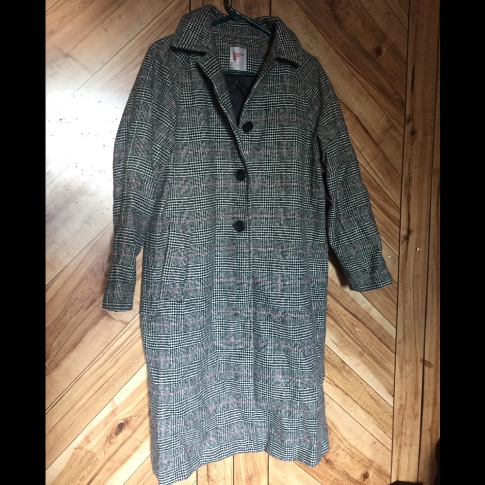 8 seconds Wool Blend Trench Coat Sz M